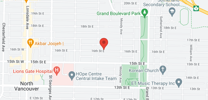map of 416 418 E 16TH STREET